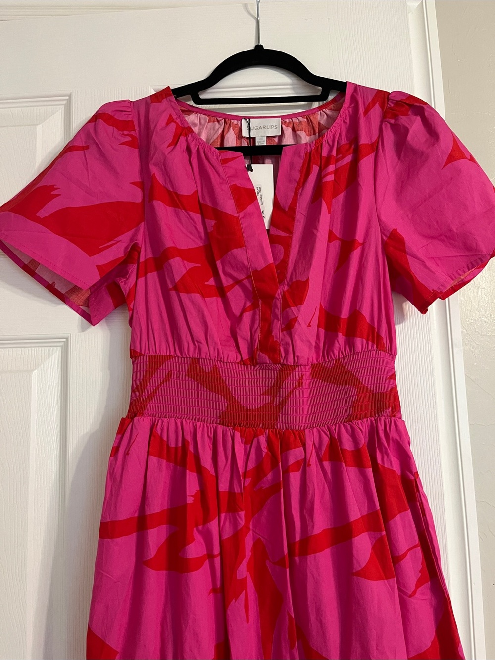 Sugarlips Jolene Abstract Palmer Poplin Tiered Maxi Dress - Picture 4 of 9